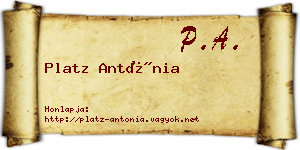 Platz Antónia névjegykártya